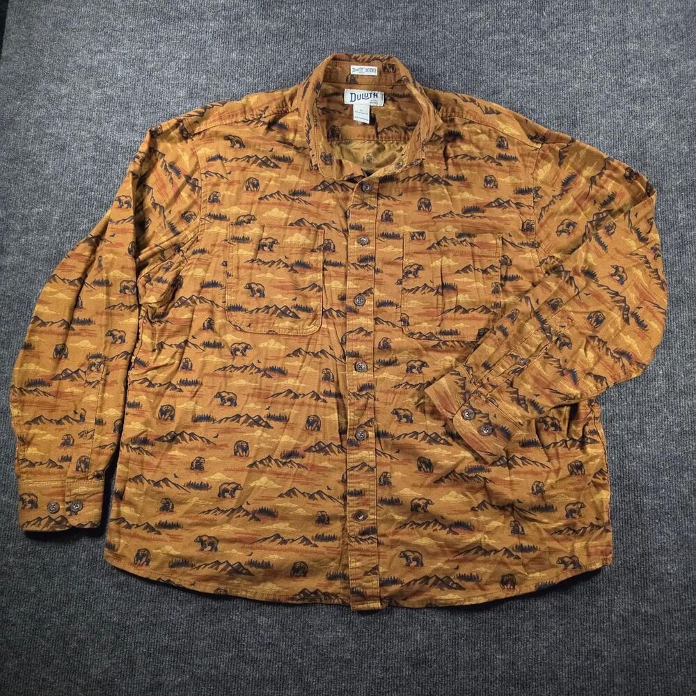 Duluth-trading-company Men's Orange and Brown Shirt